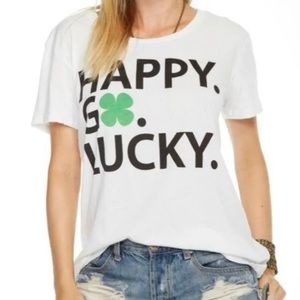 Chaser Women's “Happy Go Lucky “ Graphic Tee Size M